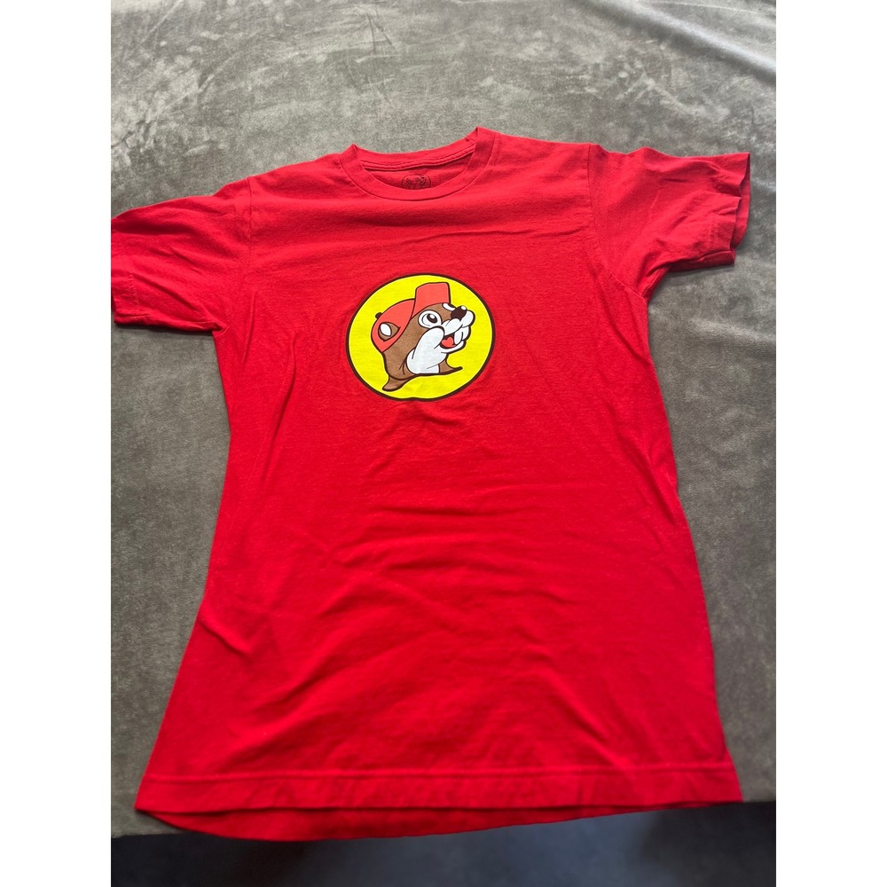 Buc-ee's Red Graphic‎ T-Shirt Small Beaver Mascot Logo Texas Short Sleeve